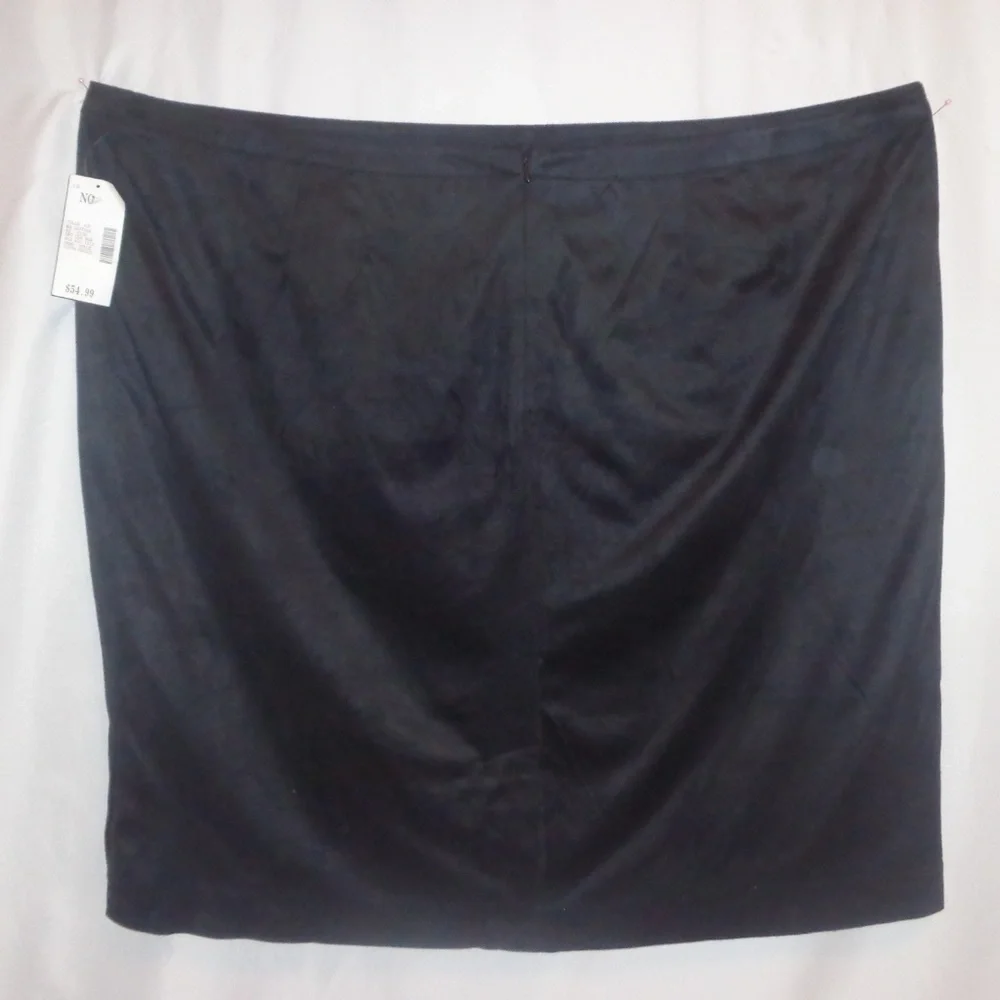Lane Bryant Skirt 28 4X Black Faux Suede Straight Plus New